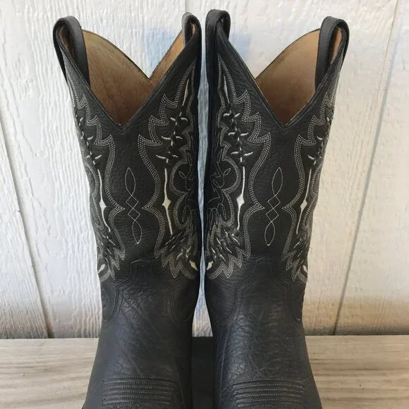 Ariat Buckstitch Bull Shoulder Mens Black Cowboy Western Boots 10.5 D 37423 - Picture 10 of 13